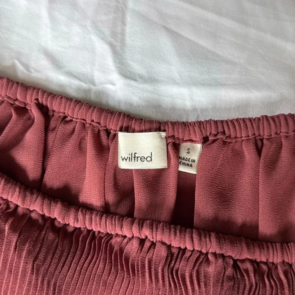 Wilfred aritizia Talance off the shoulder blouse shirt size small mauve flowy pl - Picture 5 of 10